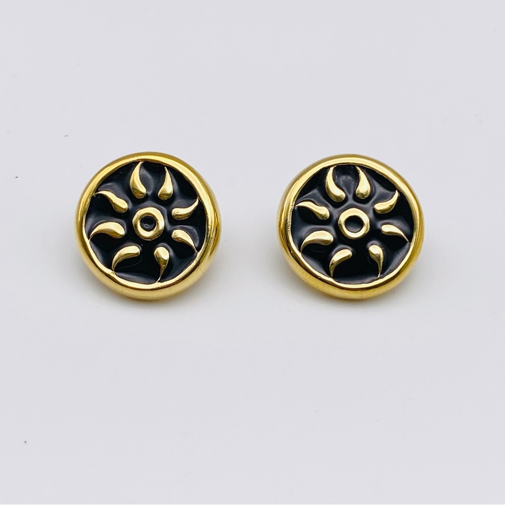 Givenchy Vintage Sun Stud Earrings Gold tone